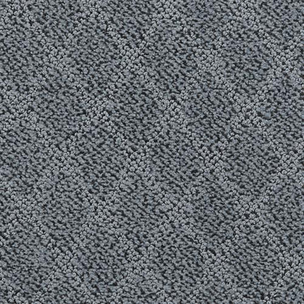 Fine Art On Trend Carpet in Seaside features a textured gray design with a subtle geometric pattern. Premium materials, raised loops, and diamond shapes add depth and a touch of contemporary elegance to any room.