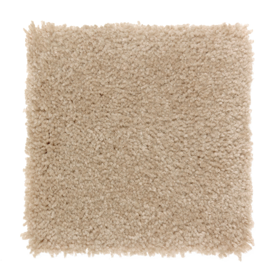 A square swatch of Sensible Style III Family Friendly Carpet in Sandcastle, with a soft, fluffy texture—ideal for adding everyday comfort to contemporary spaces. Shown on a white background.