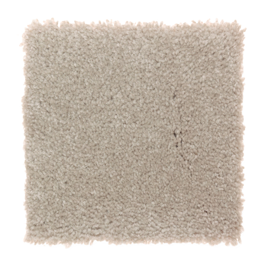 A square swatch of Sensible Style III Family Friendly Carpet in Tahoe Taupe, featuring a plush, soft, textured surface with slightly uneven edges—ideal for everyday comfort in modern living spaces.