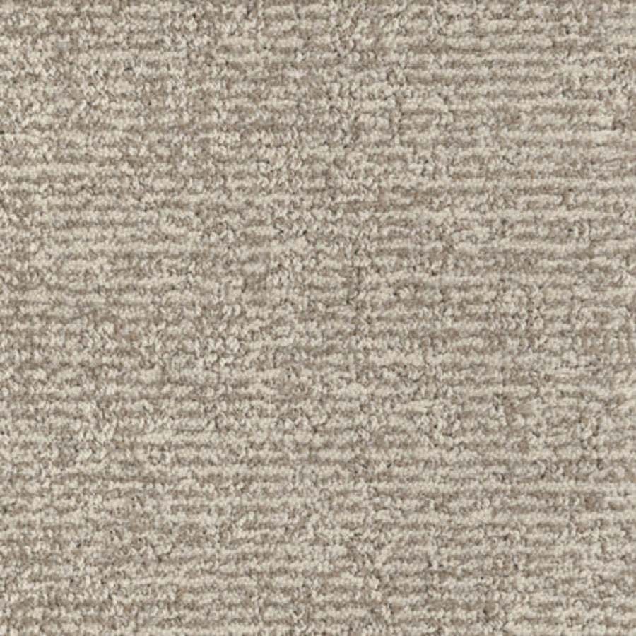Close-up of Balance Family Friendly Carpet in Serene color, featuring a stain-resistant, textured looped pile with subtle horizontal lines—offering a soft, slightly striped look ideal for busy homes.