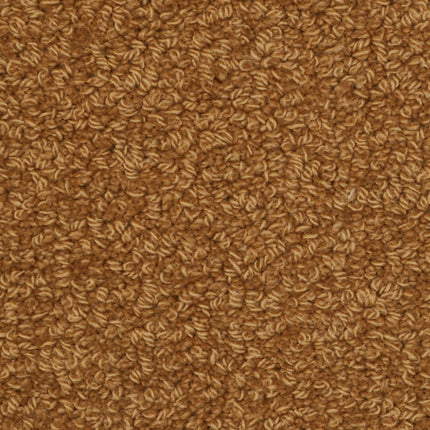 Close-up of Savant Berber Carpet in the color Seth, featuring tightly woven loops for a soft yet textured surface. The warm, golden brown shade and durable build make it ideal for high-traffic areas with its uniform pattern.