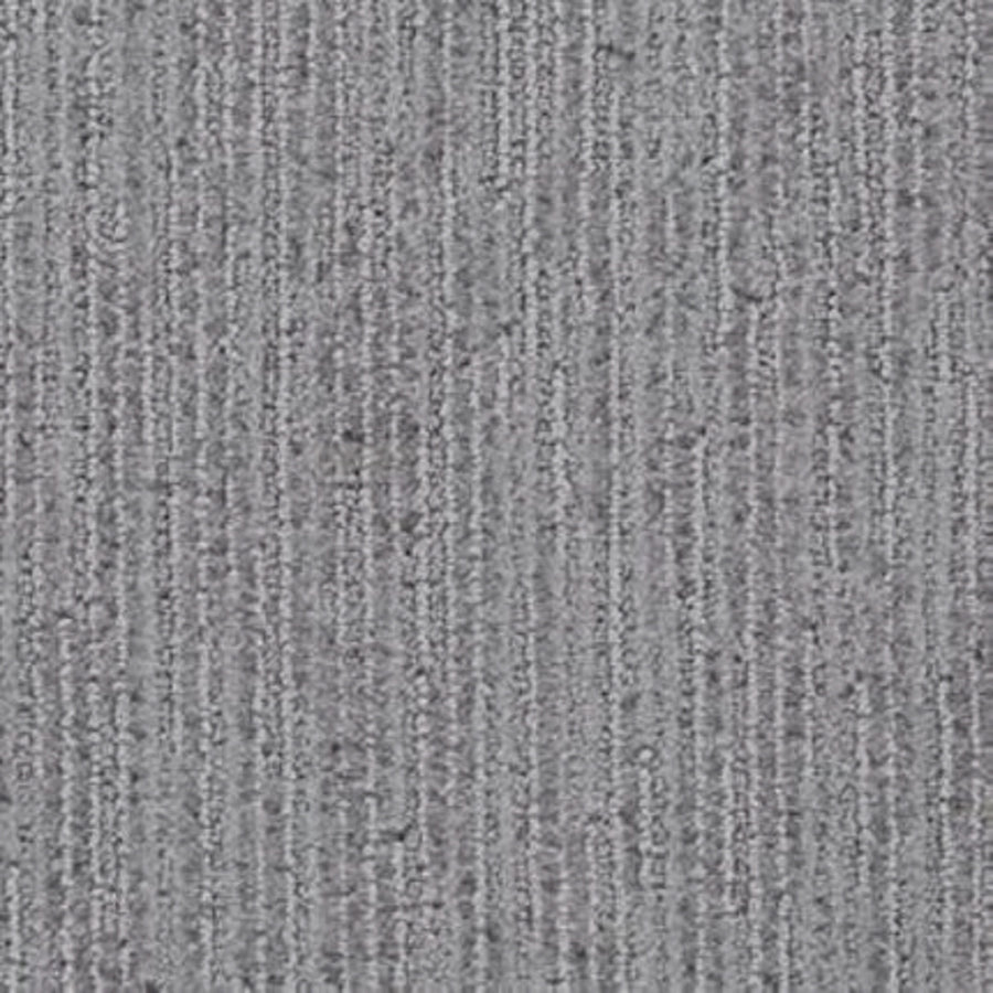 Close-up of the Suspicion Family Friendly Carpet in Shady—a durable, stain-resistant carpet featuring subtle vertical stripes and woven texture for a stylish, family-friendly look.