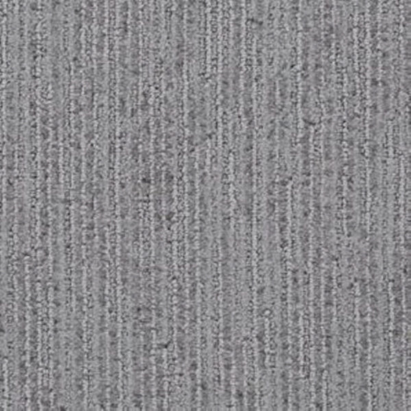 Close-up of the Suspicion Family Friendly Carpet in Shady—a durable, stain-resistant carpet featuring subtle vertical stripes and woven texture for a stylish, family-friendly look.