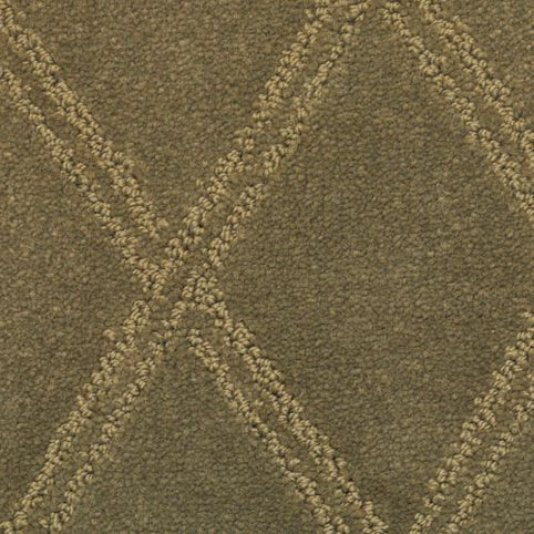 Close-up of Braided Opulence Berber Carpet in Shale, showcasing a durable, textured brown surface with a diamond pattern formed by raised, lighter lines.