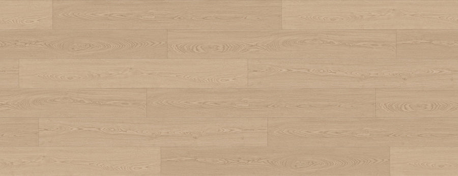 Pawlished Life 9.25" Waterproof Laminate features light natural white oak tones with distinct grain and knots, a staggered plank-style layout, scratch-resistant technology, and a smooth surface for warmth in any space.