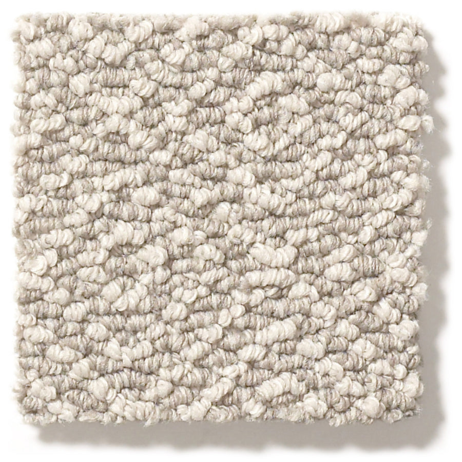 A square swatch of Stroll Pet Friendly Carpet in light gray, featuring a loop pattern and textured finish, shown on a white background.
