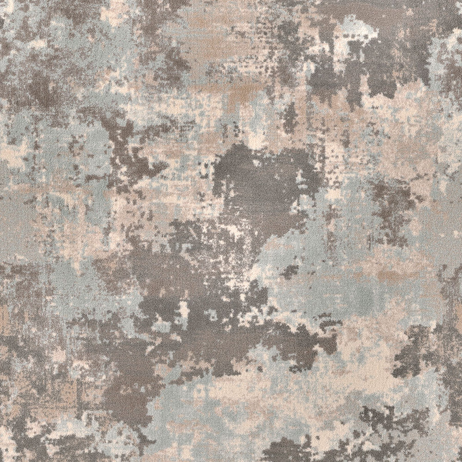 The abstract textured surface with irregular gray, beige, and light blue patches evokes the look of a premium carpet—reminiscent of a timeworn painted wall or a Sky Canvas On Trend Carpet masterpiece.