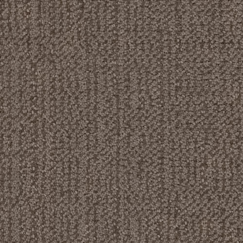Close-up of the Occasion On Trend Carpet in Soiree, showcasing its premium textured brown looped pile with subtle vertical and horizontal lines and color variations for a soft, woven look.