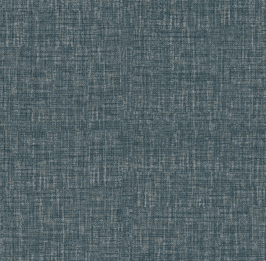 A close-up of Somerton On Trend Carpet in Indigo shows its woven, slightly distressed look with interwoven light and dark blue threads forming a contemporary crosshatch pattern.
