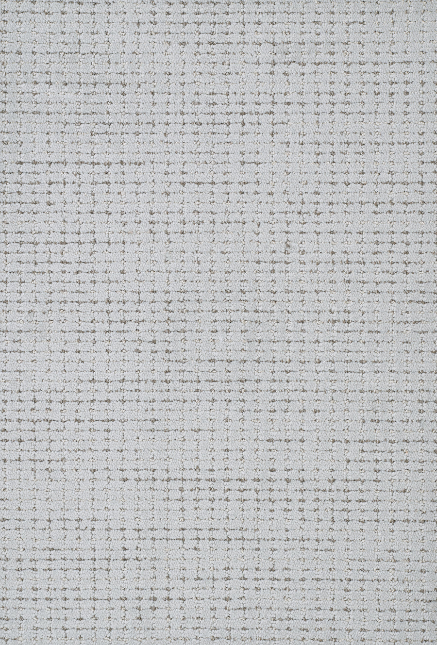 A close-up of Chalet On Trend Carpet, showcasing light grey fabric with a subtle grid pattern formed by thin, intersecting darker grey lines. The soft, slightly woven texture highlights its refined and modern design.