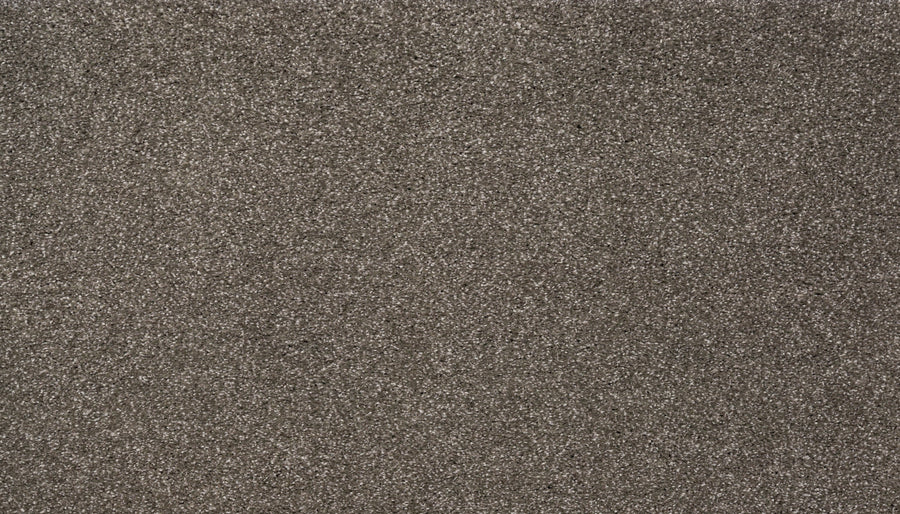 Close-up of fine, dark grey sand-like fibers in the Splendid Elegance Pet Friendly Carpet—Georgian color—creating a smooth, uniform, slightly sparkly texture that evokes luxury and is both elegant and stain resistant.