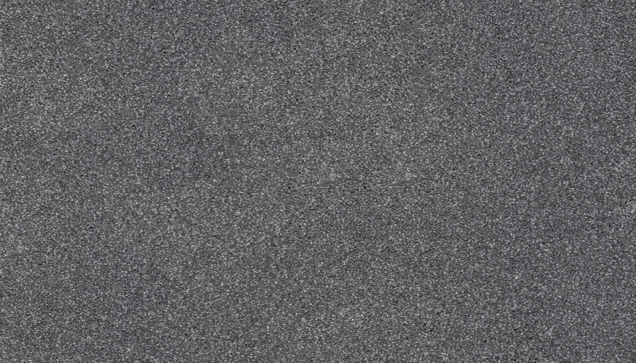 Close-up of Splendid Elegance Pet Friendly Carpet in Harbor, showing a textured gray surface with densely packed granules and an even, uniform look—resembling luxury carpet.