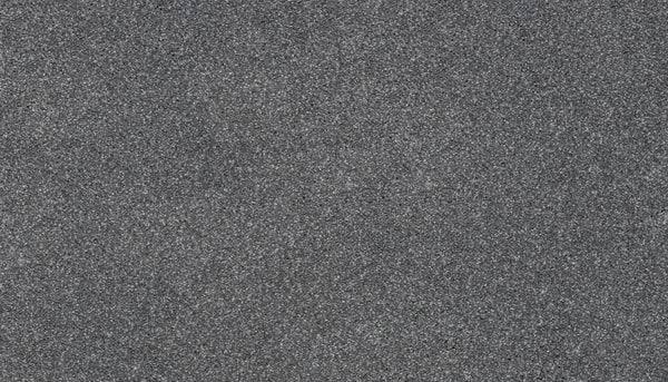 Close-up of Splendid Elegance Pet Friendly Carpet in Harbor, showing a textured gray surface with densely packed granules and an even, uniform look—resembling luxury carpet.