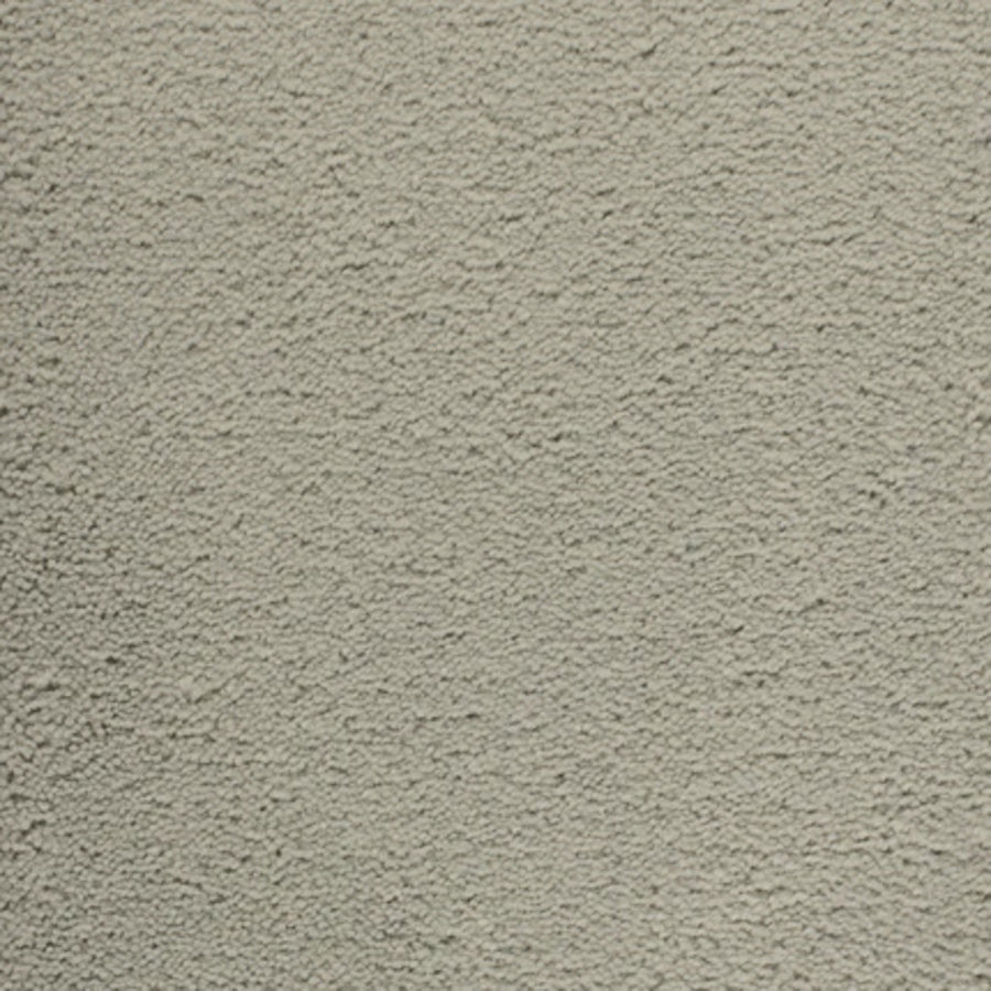Close-up of Dolce Family Friendly Carpet in Stainless Steel—a light gray, textured surface with a rough, plaster-like finish, ideal for luxury high-traffic spaces.
