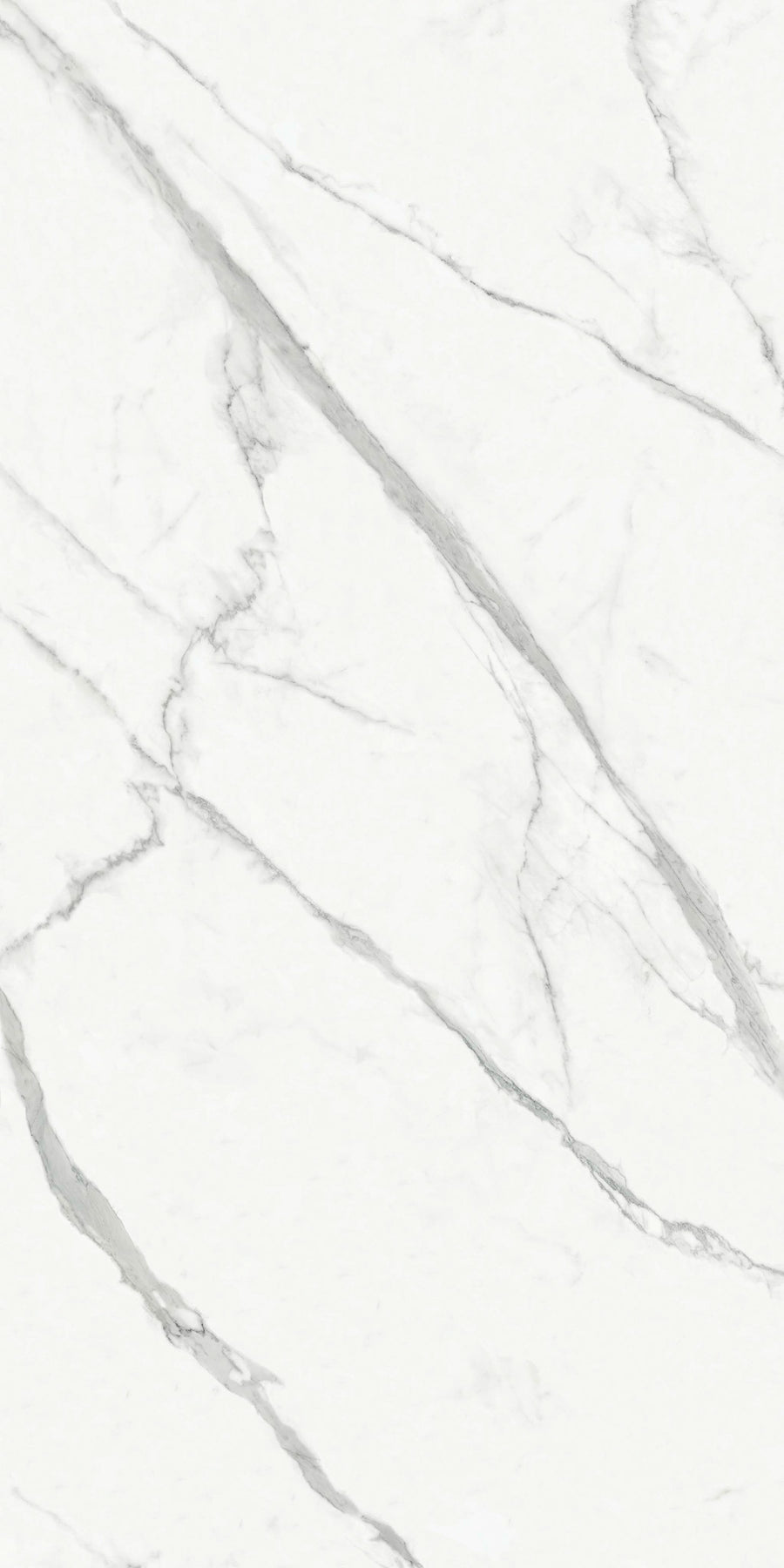 Porcelain Slab features a white marble-look surface with subtle gray veining in irregular patterns. Its polished, clean finish highlights natural stone details for an elegant, seamless premium appearance.
