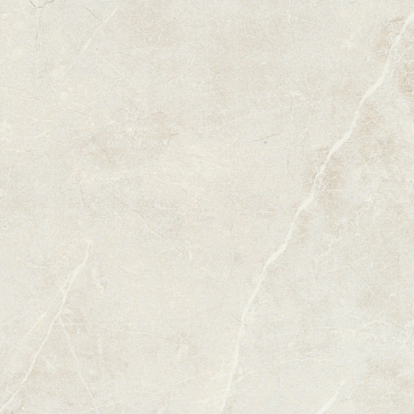 The Callie 12x12 Ceramic Tile in Steel features a light beige surface with subtle white and gray veining, smooth texture, and natural patterns for a refined, elegant look—ideal for sophisticated ceramic tile installations.