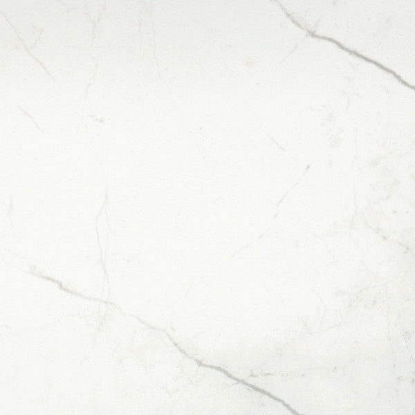 The Callie 12x12 Ceramic Tile in Snow features a white surface with subtle gray veining and smooth texture, capturing natural stone patterns—perfect for achieving a luxurious tile look in any room.