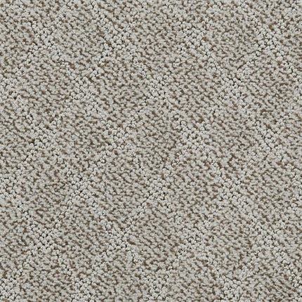 Close-up of the Fine Art On Trend Carpet in Stoneware, highlighting its textured looped pile and subtle diamond pattern that brings modern elegance to any room.
