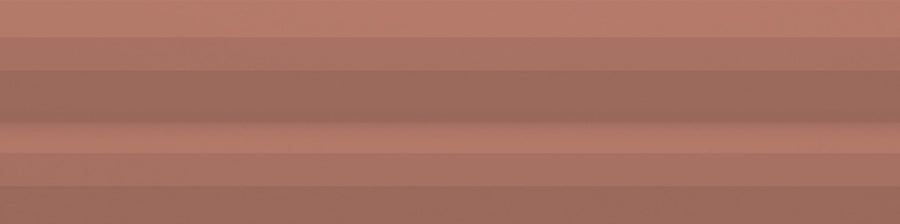 The Stripes 3" x 12" Subway Tile in Cotto features layered horizontal stripes in muted reddish-brown hues, evoking a simple, abstract pattern reminiscent of classic ceramic tile designs.