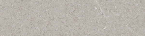 A close-up of the Stripes LISO XL Stone Ceramic Tile in greige shows a smooth surface with subtle speckles and natural patterns resembling concrete or marble, evenly distributed for a refined look.