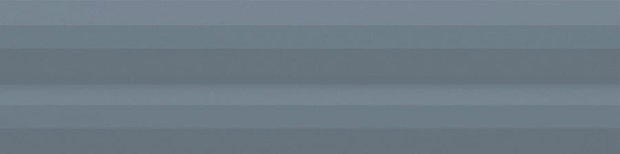 The Stripes 3" x 12" Subway Tile in Sky features horizontal bands of muted blue and gray, creating a sleek, layered gradient reminiscent of contemporary subway tile patterns.