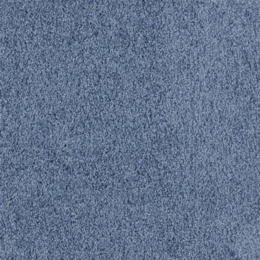 Close-up view of Oceanside Family Friendly Carpet in Summer Nights—a blue, textured carpet with a soft, plush surface and uniform color.