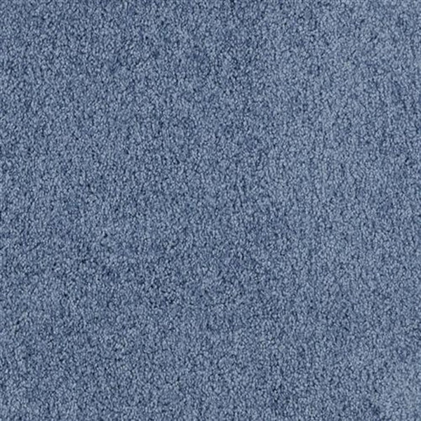 Close-up view of Oceanside Family Friendly Carpet in Summer Nights—a blue, textured carpet with a soft, plush surface and uniform color.
