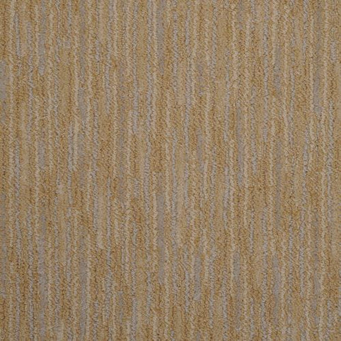 Close-up of the Artistic Vision Berber Carpet in Sundance, featuring a soft, ribbed surface with textured vertical stripes in beige and light brown tones—perfect for adding elegance to any space.