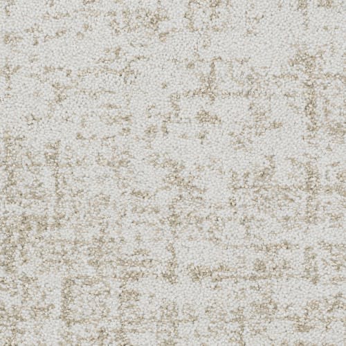 A close-up of Hollywood Nights On Trend Carpet in Sunset shows a textured fabric with an off-white base and light beige, abstract patterns—ideal inspiration for luxurious, durable flooring.