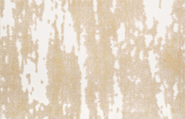 The Arabella On Trend Carpet in Sunshine features a beige and white abstract pattern with vertical streaks, offering an elegant, textured look that brings timeless style to any space.