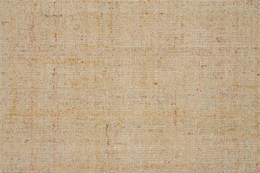 Close-up of Terrain On Trend Carpet in Straw—textured beige with faint lines and scattered yellow, red, and green specks. Its subtly rough, woven look offers durable commercial flooring with modern style and added visual interest.