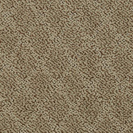 Close-up of the Fine Art On Trend Carpet in Tango, showcasing a luxury beige surface with a subtle diamond pattern, created by tightly packed fiber loops in varying light brown and tan shades for contemporary elegance.