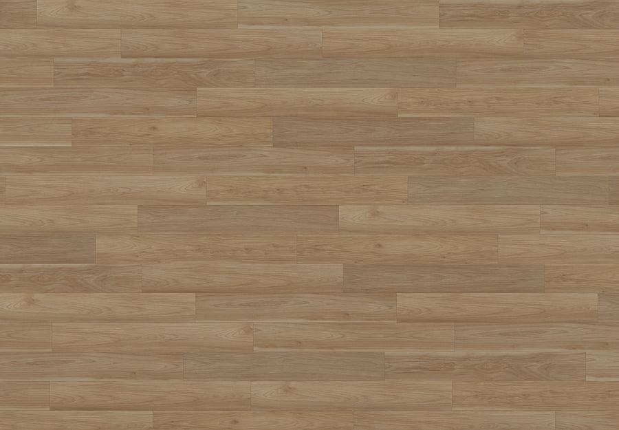 Adura Max 7" Vinyl Plank in Timber Bark features a seamless, staggered plank layout with natural wood grain and subtle color variations for a realistic light brown floor look.