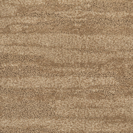 The Cirrus Berber Carpet in Timber features a textured, mottled pattern with light and dark horizontal accents for a soft, neutral look.