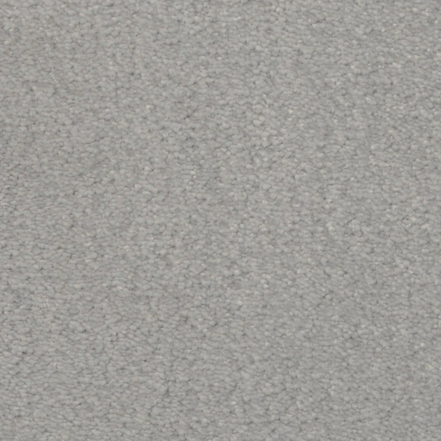 Close-up view of Seduction On Trend Carpet in Touch Of Gray, highlighting its soft, textured surface and small, tightly woven fibers for lasting durability.