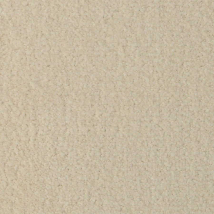 Close-up of Seduction On Trend Carpet in Touch Of Tan—a beige, luxury carpet featuring soft, slightly fuzzy, densely packed fibers and a uniform color for elegant, durable flooring suitable for any space.