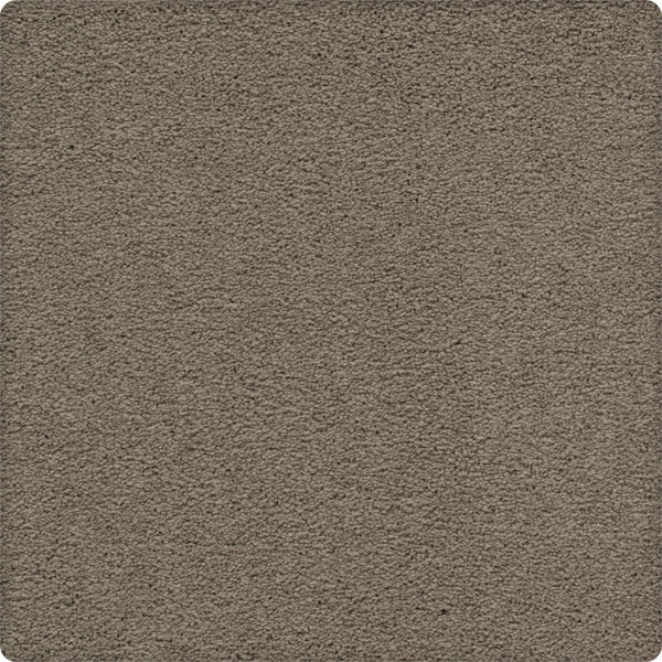 A close-up of Traditional Cheer Pet Friendly Carpet in Luxury color, featuring a soft, even surface with textured, light brown tones and rounded corners.