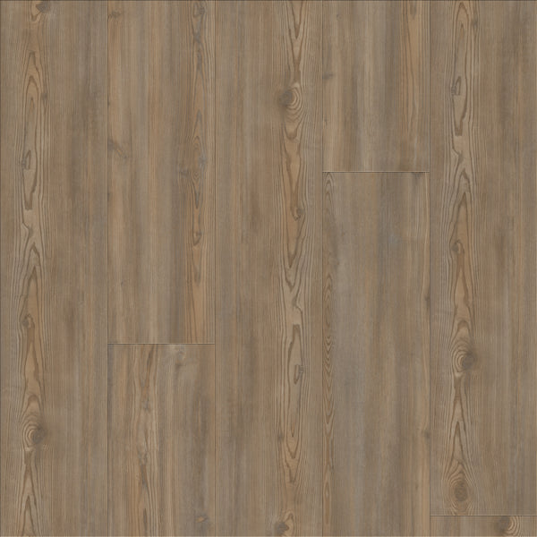 Coretec Plus Premium Vinyl offers medium brown planks with visible wood grain and knots, delivering a rustic look along with durable, waterproof luxury vinyl flooring benefits.