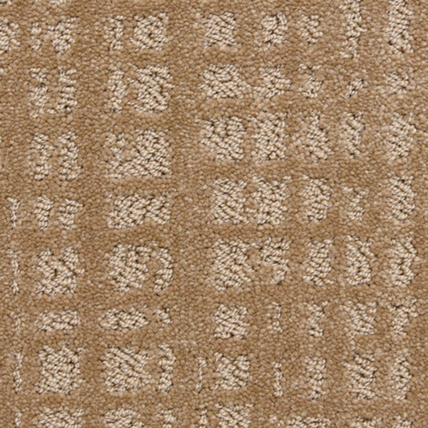 Close-up of Willow Lake On Trend Carpet in Tundra, showcasing a textured grid-like pattern with raised rectangular and square shapes—subtle geometric design ideal for high-traffic areas.