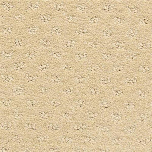 Close-up of Dreamer On Trend Carpet in Tuscan Gold, featuring plush fibers and a subtle pattern of evenly spaced, small, raised dots for a luxurious, textured flooring surface.