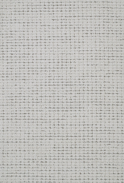 Chalet On Trend Carpet features light gray fabric with a woven texture and an irregular grid of thin, dark gray lines, creating a soft, slightly textured surface reminiscent of luxurious organic patterns.