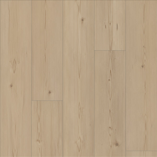 Coretec Plus Premium Vinyl planks feature light tones, natural grain patterns, and knots for a warm, rustic look—plus durability and waterproof performance for lasting beauty in any space.