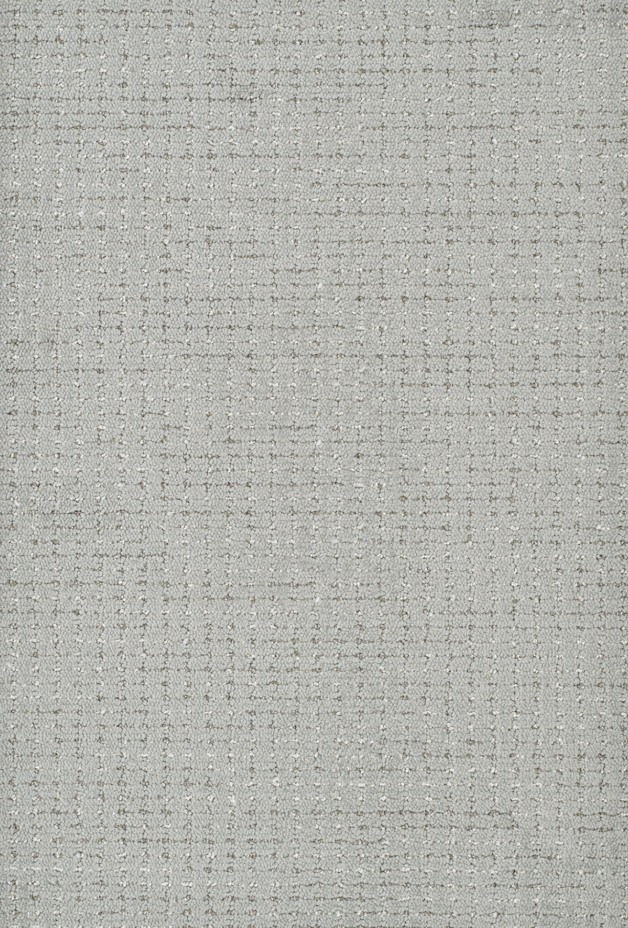Chalet On Trend Carpet features light gray fabric with a subtle grid-like woven texture and fine intersecting organic lines, creating a soft, modern, and understated pattern.