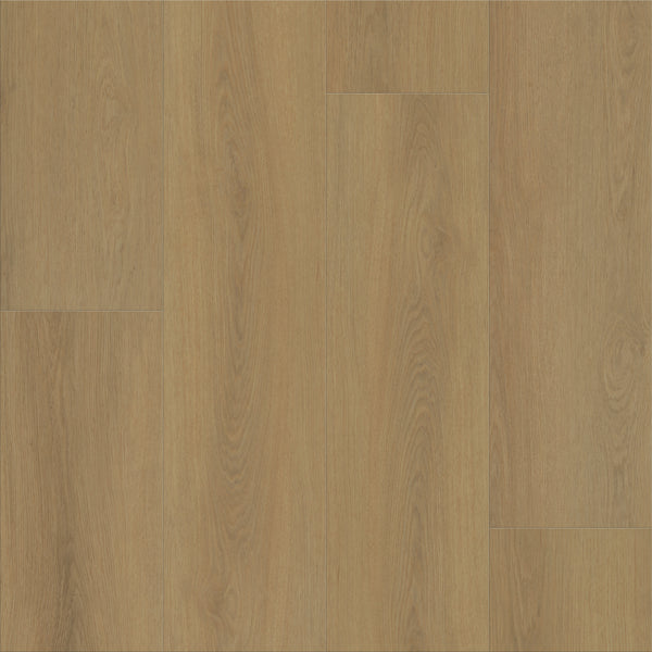 Classic Dwell features light brown flooring with a natural grain and visible seams between rectangular planks, arranged in a staggered layout for timeless, practical style.