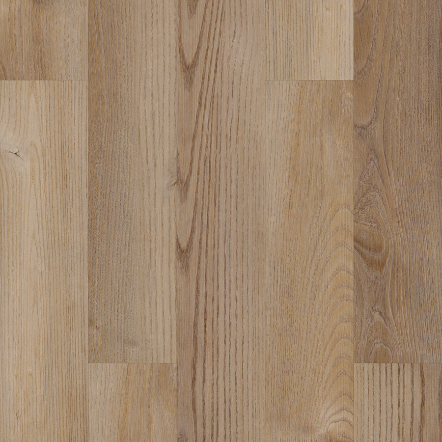 Close-up view of Coretec Originals Classics Vinyl, showcasing natural light brown tones and visible wood grain patterns arranged in a staggered layout for an authentic wood look.