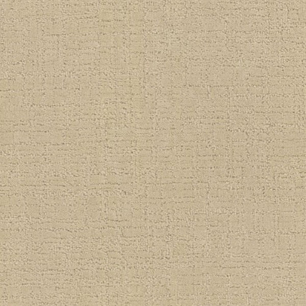 A close-up of the Bangladesh On Trend Carpet in Wheat shows a soft, textured surface with an irregular grid pattern, resembling woven fabric and evoking understated luxury.