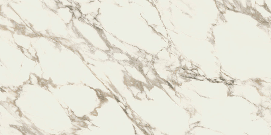 Altissimo 24" x 48" Ceramic Tile in White Natural features natural grey and light brown diagonal veining, ideal for elegant, statement floors with a classic touch.