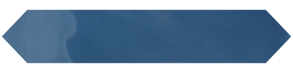An Indigo Gloss, elongated hexagonal tile measuring 1.7