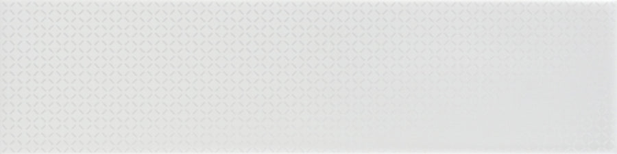 The Gradient Décor 3"x 12" Subway Tile in White Matte features a subtle, repeating V-shaped chevron pattern—ideal for accent walls or stylish backsplashes.