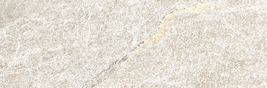 Montagna 4x12 Porcelain Tile showcases a light beige, textured stone surface with subtle gray and yellow veining for natural slate visuals—ideal for durable flooring in any space.
